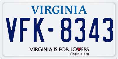 VA license plate VFK8343