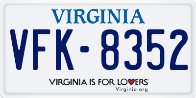 VA license plate VFK8352