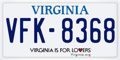 VA license plate VFK8368