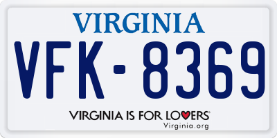 VA license plate VFK8369