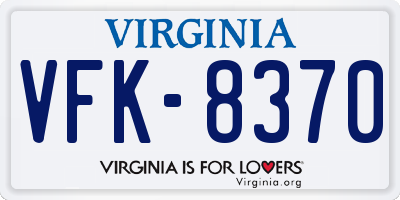 VA license plate VFK8370