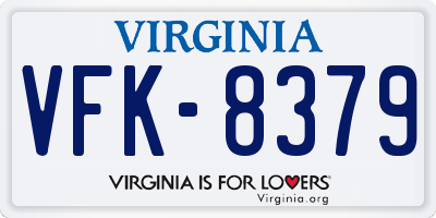 VA license plate VFK8379