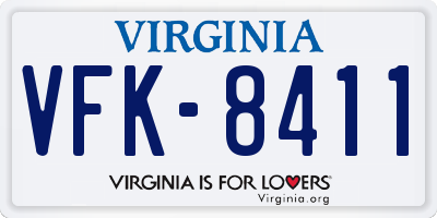 VA license plate VFK8411