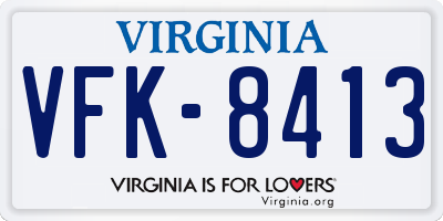 VA license plate VFK8413