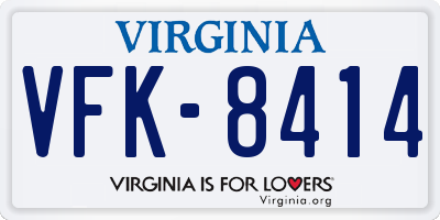 VA license plate VFK8414