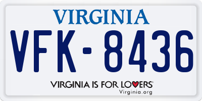 VA license plate VFK8436