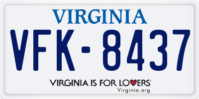 VA license plate VFK8437