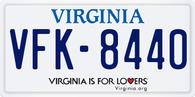 VA license plate VFK8440