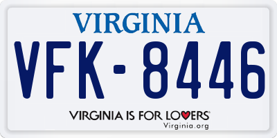 VA license plate VFK8446