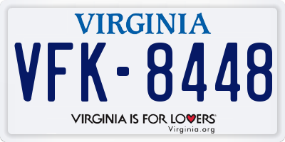 VA license plate VFK8448
