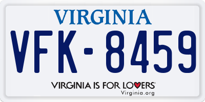 VA license plate VFK8459