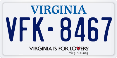 VA license plate VFK8467