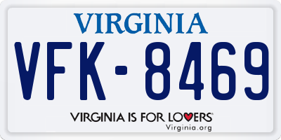 VA license plate VFK8469