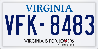 VA license plate VFK8483