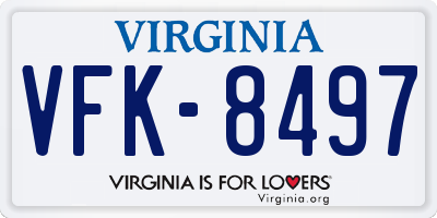 VA license plate VFK8497
