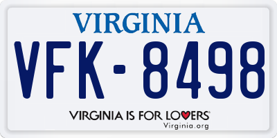 VA license plate VFK8498