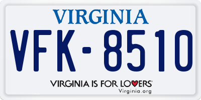 VA license plate VFK8510