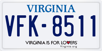 VA license plate VFK8511