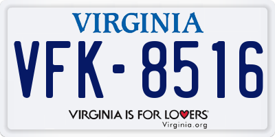 VA license plate VFK8516