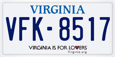 VA license plate VFK8517