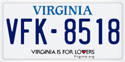 VA license plate VFK8518