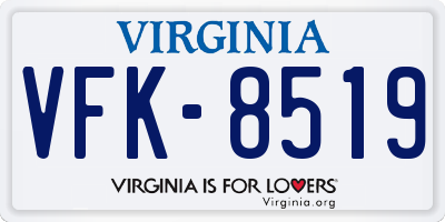 VA license plate VFK8519