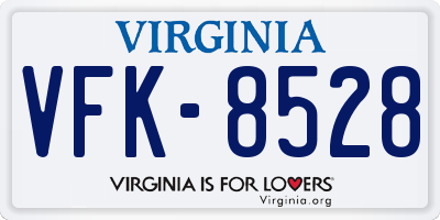 VA license plate VFK8528