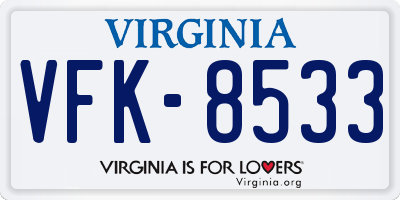 VA license plate VFK8533