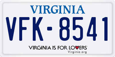 VA license plate VFK8541