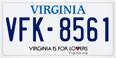 VA license plate VFK8561
