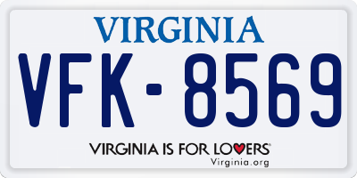 VA license plate VFK8569
