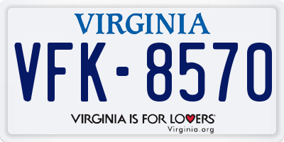 VA license plate VFK8570