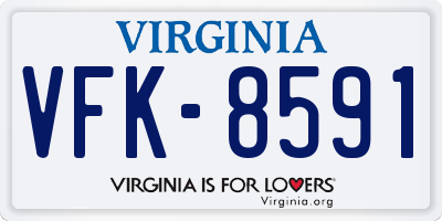 VA license plate VFK8591