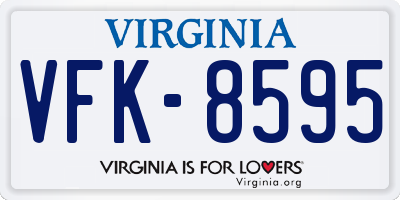 VA license plate VFK8595