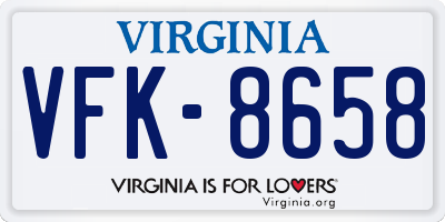 VA license plate VFK8658