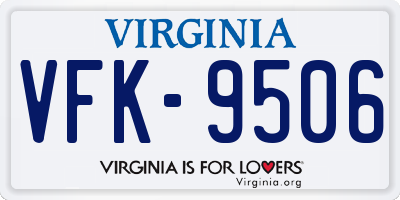 VA license plate VFK9506