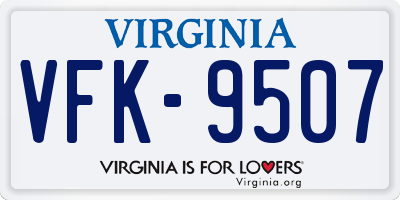 VA license plate VFK9507