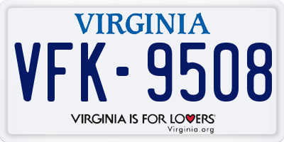 VA license plate VFK9508