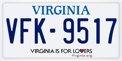 VA license plate VFK9517