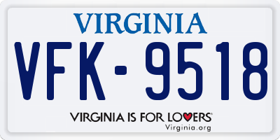 VA license plate VFK9518