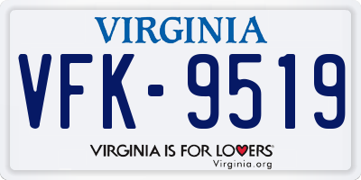 VA license plate VFK9519