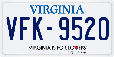 VA license plate VFK9520