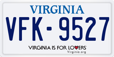 VA license plate VFK9527
