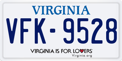 VA license plate VFK9528
