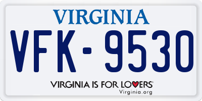 VA license plate VFK9530