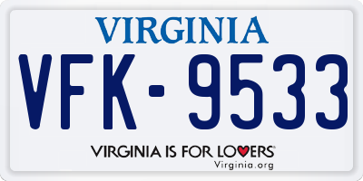 VA license plate VFK9533