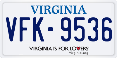 VA license plate VFK9536