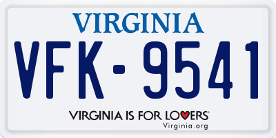 VA license plate VFK9541