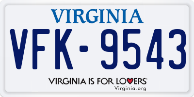 VA license plate VFK9543