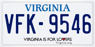 VA license plate VFK9546